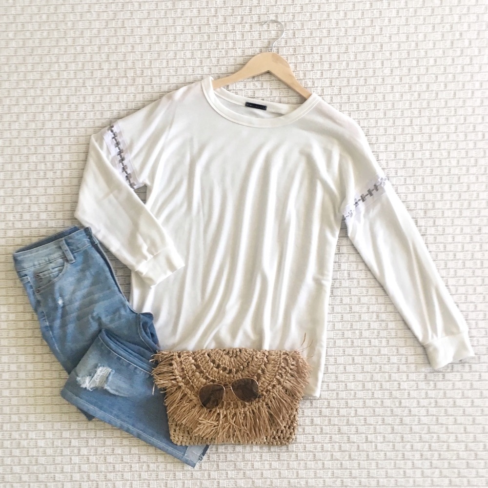 Ivory Cutout Sleeve Top